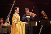 Regula Mühlemann (33) bei ihrem Auftritt am Donnerstag im KKL Luzern. Bild: Ingo Höhn (Luzern, 25. April 2019)