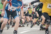 Nach 15 Jahren wird an der Hulftegg-Stafette zum letzten Mal mit den Inlinern gestartet. (Bild: Urs Huwyler)