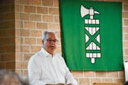 Elmar Steiger führte durch die HV des Hauseigentümerverbands Toggenburg. (Bild: Ruben Schönenberger)