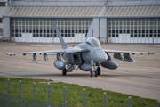 Super Hornet gestern nach der Landung in Payerne. (Bild: VBS/DDPS)