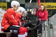 Trainer Patrick Fischer beim Training in Genf. (Bild: Pascal Müller / Freshfocus)