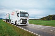 Der Prototyp des Wasserstoff-Lastwagens, der eigens für Coop entwickelt wurde. (Bild: Kilian J. Kessler)
