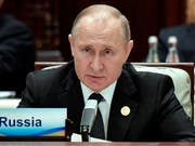 Russlands Präsident Putin an der Seidenstrasse-Konferenz in China. (Bild: KEYSTONE/AP Pool Sputnik Kremlin/ALEXEI NIKOLSKY)