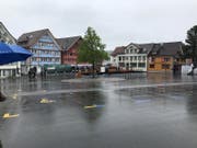 Noch ist der Landsgemeindeplatz in Appenzell leer – der Ring ist noch nicht geöffnet. (Bild: Luca Ghiselli)