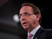 Der stellvertretende US-Justizminister Rod Rosenstein hat am Montag (Ortszeit) wie erwartet seinen Rücktritt bei US-Präsident Donald Trump eingereicht. (Bild: KEYSTONE/EPA/ERIK S. LESSER)