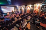 Live-Jazz im früheren Rex-Studio: Chanson-Konzert der Appenzeller Sängerin Karin Enzler vom vergangenen Samstag. (Bild: Hanspeter Schiess)