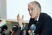 Bundesanwalt Michael Lauber an einer Medienkonferenz am 21. November 2018 in Bern. (KEYSTONE/Peter Schneider)