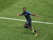 Torjubel im WM-Final: Die Schuhe, mit denen Paul Pogba das 3:1 gegen Kroatien erzielte, wurden in Paris für 30'000 Euro versteigert (Bild: KEYSTONE/EPA/ABEDIN TAHERKENAREH)