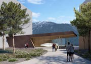 Eine Visualisierung der neuen Konzerthalle in Andermatt. (PD)
