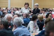 Nationalrätin Ida Glanzmann spricht am Dienstagabend zu den Delegierten der CVP. (Bild: Pius Amrein, Hildisrieden, 2. April 2019)