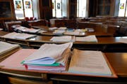 In diesem Saal, wo sonst der Landrat tagt, findet derzeit der grosse Prozess statt. (Bild Markus von Rotz, 21. September 2007)