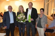 Kirchenpräsident Josef Schurtenberger, Susanne Buschmann Kohlbrenner, Gemeindeleiter Martin Kohlbrenner und Vizepräsidentin Caroline Kaiser. (Bild: Monika Wick)