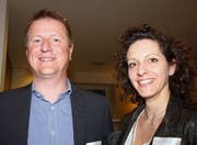 Rolf Raschle, Präsident des Gewerbevereins, und das neu gewählte Vorstandsmitglied Lucia Lazzaro.