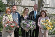An der Kirchbürgerversammlung (v. l.): Manuela Ferrari, Kurt Halter, Esther Mattle, Marcel Kuster, Monika Schafhäutle. (Bild: pd)