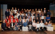 Die Medaillengewinner Ausserrhodens des Jahres 2018 wurden an der Sportlerehrung in Trogen ausgezeichnet. (Bild: Erich Brassel)