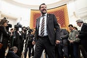 Italiens Innenminister Matteo Salvini bei der G7-Pressekonferenz. (Bild: Kenzo Tribouillard/AFP; Paris, 5. April 2019)