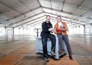Erich Herzog (links) und Georges Helfenstein haben viel in die Planung der «Choma» investiert. Bild: Stefan Kaiser (Cham, 5.April 2019)
