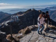 Aussicht vom Gipfel auf dem Tessiner Ausflugsberg Monte Generoso. (Bild: KEYSTONE/TI-PRESS/DAVIDE AGOSTA)