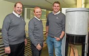 Sie bestimmen heute die Geschicke der Firma: Benno Dillier, Marcel Dillier und Andreas Dillier (von links). (Bild: Robert Hess (Sarnen, 29. April 2019))