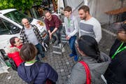 Das Team bei der Nachbesprechung des ersten Sendetages. (Bild: André A. Niederberger, Stans, 30. April 2019)