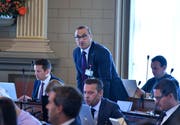 Marcel Dietsche in der Kantonsratssession. (Bild: Regina Kühne/24.4.2019)