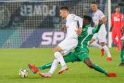 Musah Nuhu im Spiel gegen GC. (Bild:: Claudio THoma/freshfocus)