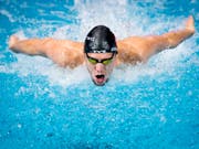 Europameister Jérémy Desplanches liess sich in Budapest über 200 m Lagen nicht bezwingen (Bild: KEYSTONE/JEAN-CHRISTOPHE BOTT)