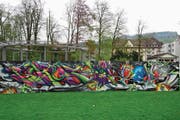 Farbe im öffentlichen Raum: Bild einer temporären Graffitiaktion der offenen Jugendarbeit 2013 im Stadtpark. (Bild: PD)