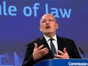 Erwartet sofortige Anpassungen von Rumänien beim Justizsystem: Frans Timmermans, Vizepräsident der EU-Kommission. (Bild: KEYSTONE/AP/VIRGINIA MAYO)