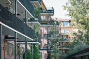 Innenhof der Siedlung Sihlfeld in Zürich. (Bild: Christian Beutler/Keystone (21. Juni 2016))