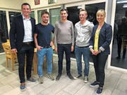 Der junge Vorstand der SVP-Ortspartei: Felix Würth (Präsident), Adrian Koster (Anlässe, neu), Claude Brunner (Sekretariat, neu), Peter Sutter (Revisor, neu) und Diana Gutjahr (Vizepräsidentin/Nationalrätin). (Bild: PD)