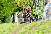 Reto Indergand bei der Einfahrt in den Schanzengraben. (Bild: Roland Jauch, Solothurn, 11. Mai 2019)
