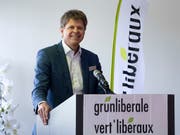 7 Prozent Wähleranteil, mindestens zehn Sitze im Nationalrat und die Rückkehr in den Ständerat: GLP-Präsident Jürg Grossen stellte den Medien die Ziele für die Wahlen im kommenden Herbst vor. (Bild: KEYSTONE/PETER SCHNEIDER)