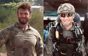 Die beiden getöteten französischen Soldaten Cédric de Pierrepont (links) ujnd Alain Bertoncello. (Bild: EPA)