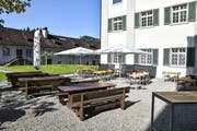 Das erweiterte Gartenrestaurant des Klosters Fischingen.
