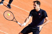 Roger Federer am Dienstagmorgen beim Training in Rom. (Bild: EPA/Ettore Ferrari, Rom, 14. Mai 2019)