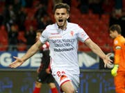 Der Torschütze Bastien Toma schiesst den FC Sion ins Glück. (Bild: KEYSTONE/SALVATORE DI NOLFI)