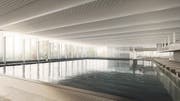 So soll das St.Galler Hallenbad Blumenwies dereinst aussehen. (Visualisierung: Architekturbüro Andy Senn)