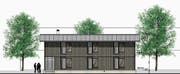 Die Visualisierung zeigt den geplanten Forsthof Heerenberg mit Ansicht auf die Nordfassade. (Bild: PD/Box3)