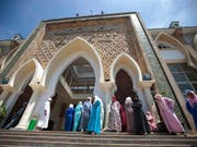 Vor dem Gericht in Salé nahe der marokkanischen Hauptstadt Rabat. (Bild: KEYSTONE/AP/MOSA'AB ELSHAMY)