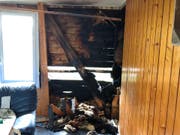 Der Brand entstand in der Wand des Mehrfamilienhaus. (Bild: Kapo)