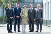 Die Professoren Ulrich Schmid, Thomas Zellweger, Monika Bütler, Bernhard Ehrenzeller und Peter Leibfried. (Bild. pd)