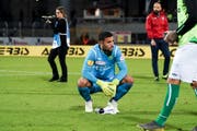 Einer der wenigen St.Galler, welcher Betriebstemperatur erreichte: Goalie Dejan Stojanovic. (Bild: freshfocus)