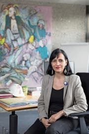 Mächtige Gewerkschaftsfrau: Vania Alleva in ihrem Büro in Bern. (Bild: Raphael Hünerfauth, 12. April 2019)
