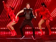 Der Berner Sänger Luca Hänni am Freitag bei der Probe zum Final des Eurovision Song Contest in Tel Aviv. (Bild: KEYSTONE/EPA/ABIR SULTAN)