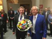 Erfreut über das Wahlergebnis: Marcel Schwerzmann (links) und Paul Winiker. (Bild: Janick Wetterwald)