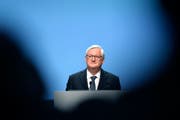 Peter Voser, Verwaltungsratspräsident und Interims-CEO von ABB an der Generalversammlung vom Donnerstag. Bild: Walter Bieri/Keystone (Zürich, 2. Mai 2019)