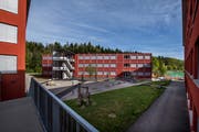 Das Provisorium beim Schulhaus Erlen. (Bild: Eveline Beerkircher, Emmenbrücke, 24. April 2019)