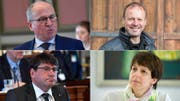 Zählen zu den Unterzeichner der Charte (von links oben im Uhrzeigersinn): Fredy Fässler, Beat Hirs, Susanne Hartmann und Cornel Egger. (Bilder: Regina Kühne, Urs Bucher)
