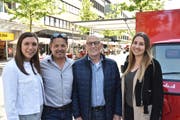 Das Team von Marketing Buchs freut sich über den zunehmenden Erfolg des Abendmarktes: von links Gina Züger, Geschäftsleiter Harry Müntener, Präsident Herbert Bokstaller und Sarah Bolter. (Bild: Thomas Schwizer)